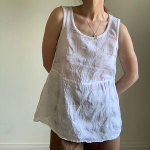 FLAX white linen tank top